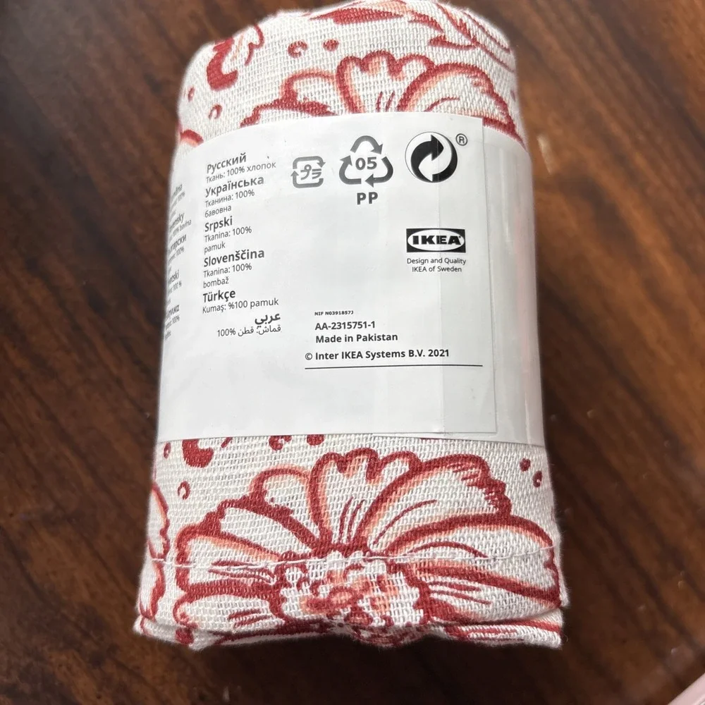 IKEA Inamaria 4 Pack Dish‎ Towel Floral 12x16